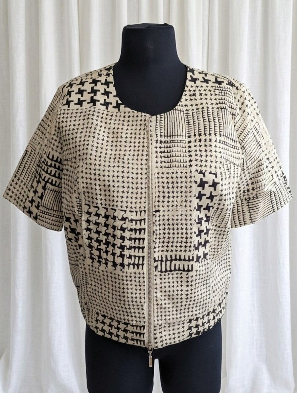 CAbi Coupe Houndstooth Bomber Jacket.